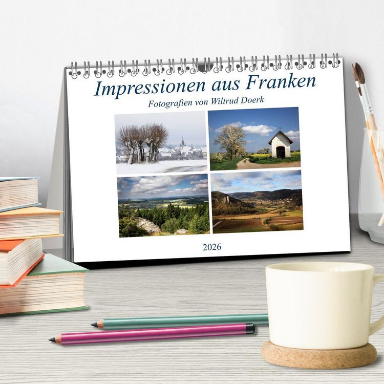 Produktbild: Impressionen aus Franken (Tischkalender 2026 DIN A5 quer), CALVENDO Monatskalender