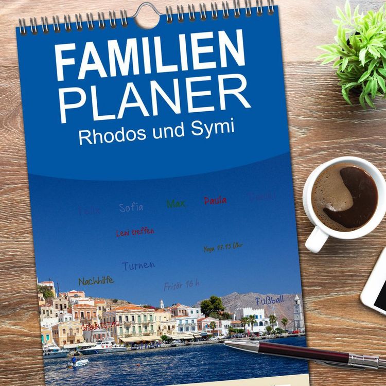 Produktbild: Familienplaner 2026 - Rhodos und Symi mit 5 Spalten (Wandkalender, 21 x 45 cm) CALVENDO