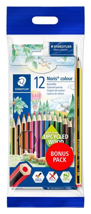 Produktbild: STAEDTLER Buntstifte Noris colour 185, 12 Buntstifte, 1 Bleistift, 1 Radierer