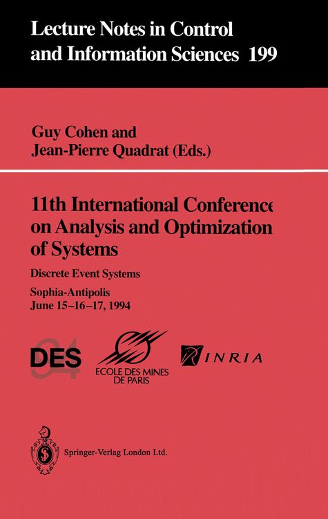 Produktbild: 11th International Conference on Analysis and Optimization of Systems: Discrete Event Systems