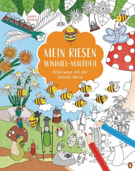 Produktbild: Mein Riesen-Wimmel-Malbuch - Unterwegs mit der kleinen Biene