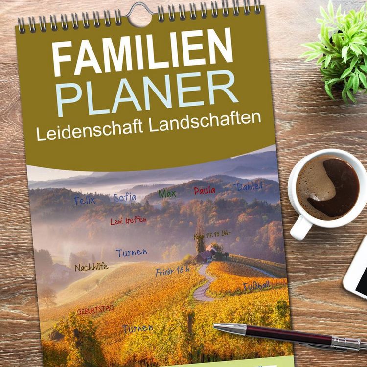 Produktbild: Familienplaner 2026 - Leidenschaft Landschaften mit 5 Spalten (Wandkalender, 21 x 45 cm) CALVENDO