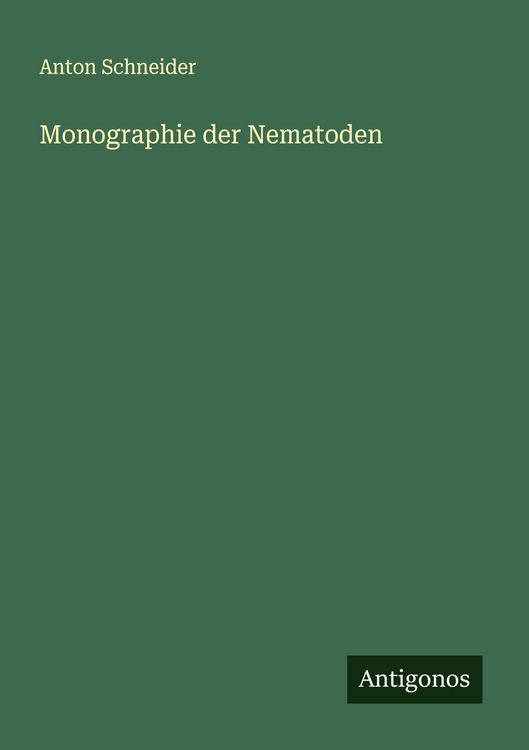 Produktbild: Monographie der Nematoden