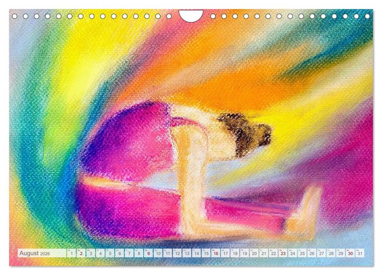 Produktbild: Yin Yoga Art - K&uuml;nstlerische Darstellung von Yin Yoga Asanas (Wandkalender 2026 DIN A4 quer), CALVENDO Monatskalender