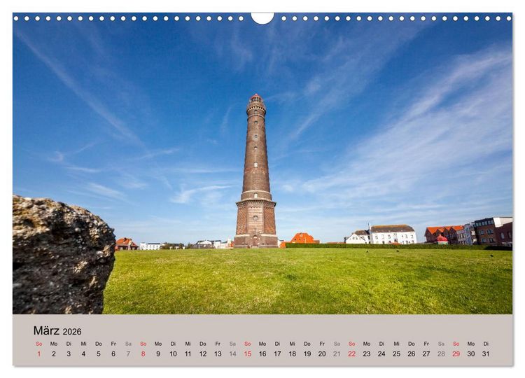 Produktbild: Nordseeinsel Borkum - Inselrausch im Hochseeklima (Wandkalender 2026 DIN A3 quer), CALVENDO Monatskalender