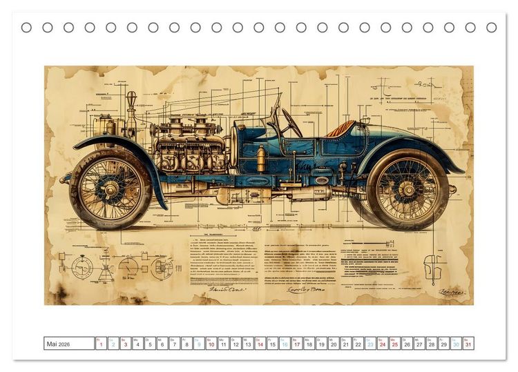 Produktbild: Fantastische Oldtimer (Tischkalender 2026 DIN A5 quer), CALVENDO Monatskalender