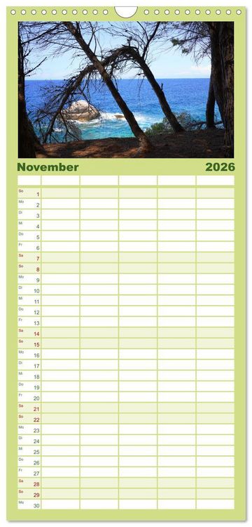 Produktbild: Familienplaner 2026 - Cala Deia - Mallorcas Traumbucht mit 5 Spalten (Wandkalender, 21 x 45 cm) CALVENDO