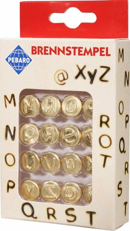 Produktbild: PEBARO 20500 - Brennstempel Buchstaben M-Z und Zeichen, 16-teilig, passend zum Pebaro-Brandmalkolben, Brandmalerei