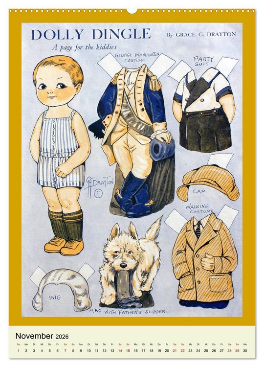 Produktbild: Dolly Dingle Kalender - Anziehpuppen von Grace G. Drayton (hochwertiger Premium Wandkalender 2026 DIN A2 hoch), Kunstdruck in Hochglanz