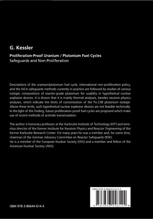 Produktbild: Proliferation-proof uranium/plutonium fuel cycles : Safeguards and non-proliferation