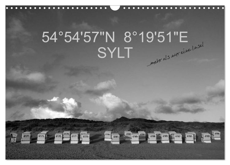 Produktbild: 54&deg;54'57"N 8&deg;19'51"E SYLT (Wandkalender 2026 DIN A3 quer), CALVENDO Monatskalender