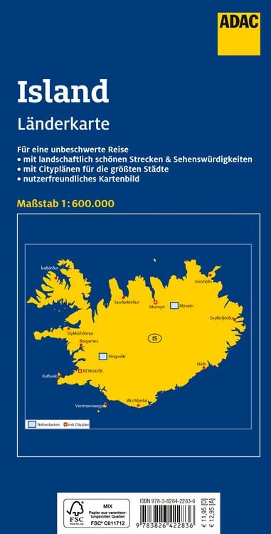 Produktbild: ADAC L&auml;nderkarte Island 1:600.000