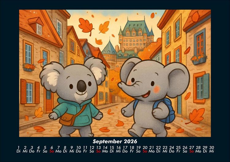 Produktbild: Kiki & Raffi - Reise durch Kanada 2026 Fotokalender DIN A4