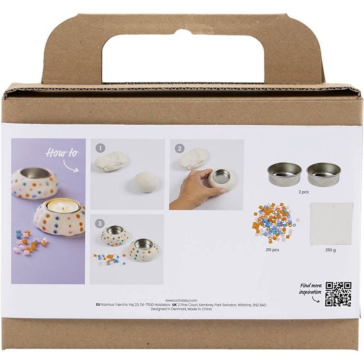 Produktbild: Creativ Company Mini Kreativ Set Modellieren, Kerzenhalter, Wei&szlig;