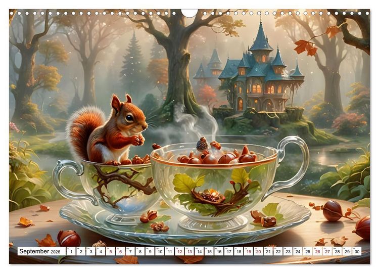 Produktbild: Tierische Tee-Parade (Wandkalender 2026 DIN A3 quer), CALVENDO Monatskalender