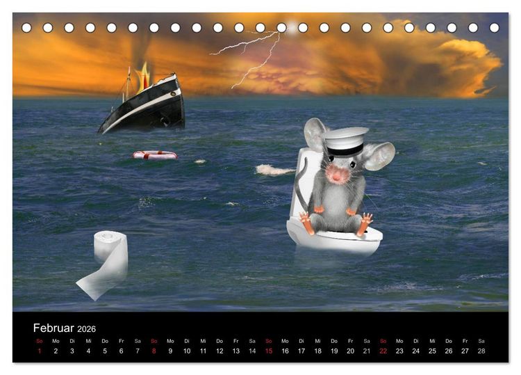Produktbild: Hier ist die Maus zuhaus' (Tischkalender 2026 DIN A5 quer), CALVENDO Monatskalender
