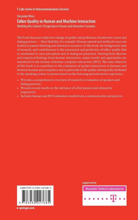 Produktbild: Talker Quality in Human and Machine Interaction