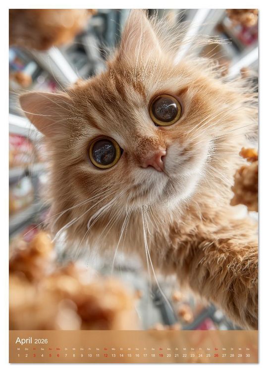 Produktbild: Katzen im Weltall - lustiger Katzenkalender f&uuml;r Kinder, Familien und Katzenliebhaber (Tischkalender 2026 DIN A5 hoch), CALVENDO Monatskalender