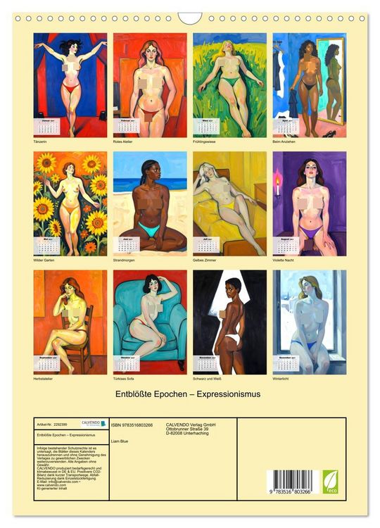 Produktbild: Entbl&ouml;&szlig;te Epochen &ndash; Expressionismus (Wandkalender 2027 DIN A3 hoch), CALVENDO Monatskalender