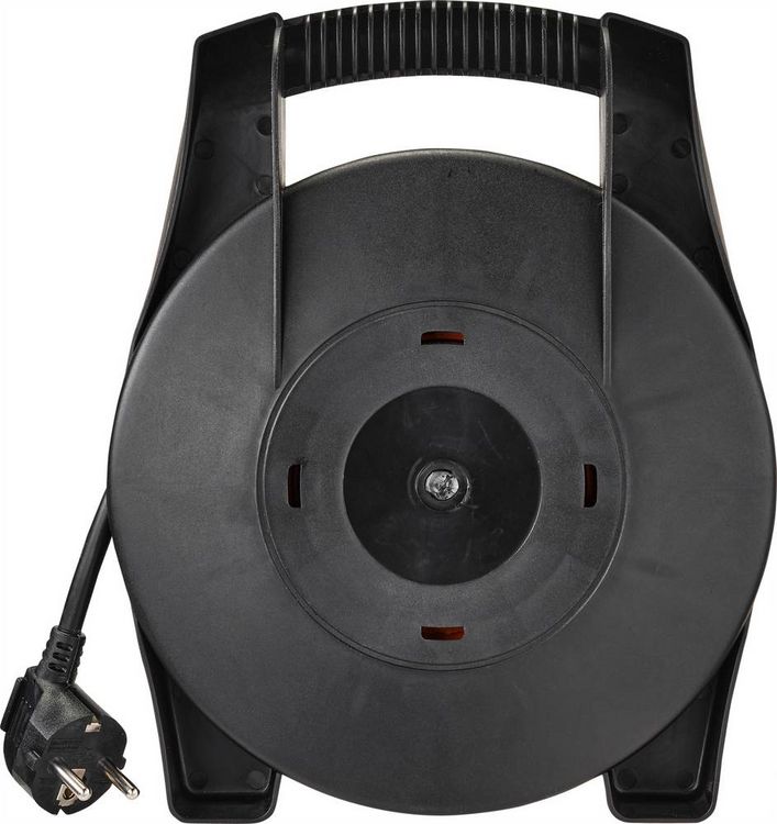 Produktbild: Sygonix SY-4928908 Kabeltrommel 10m Schwarz Schutzkontakt-Stecker