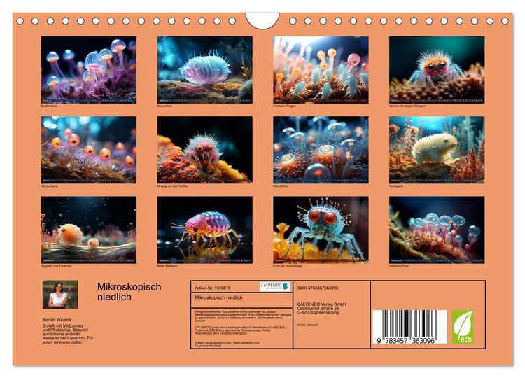 Produktbild: Mikroskopisch niedlich (Wandkalender 2026 DIN A4 quer), CALVENDO Monatskalender