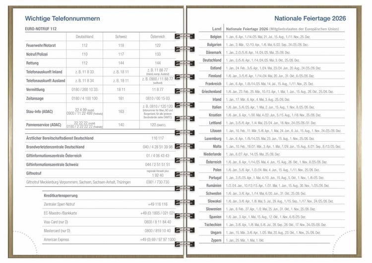 Produktbild: Wochen-Cheftimer A5, Alu gold 2027