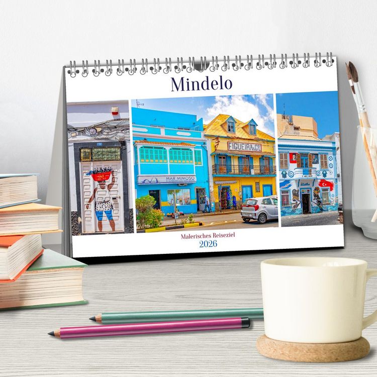 Produktbild: Mindelo - malerisches Reiseziel (Tischkalender 2026 DIN A5 quer), CALVENDO Monatskalender