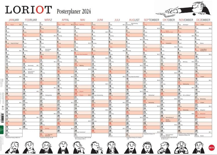 Produktbild: Loriot Kalender - Posterplaner 2024