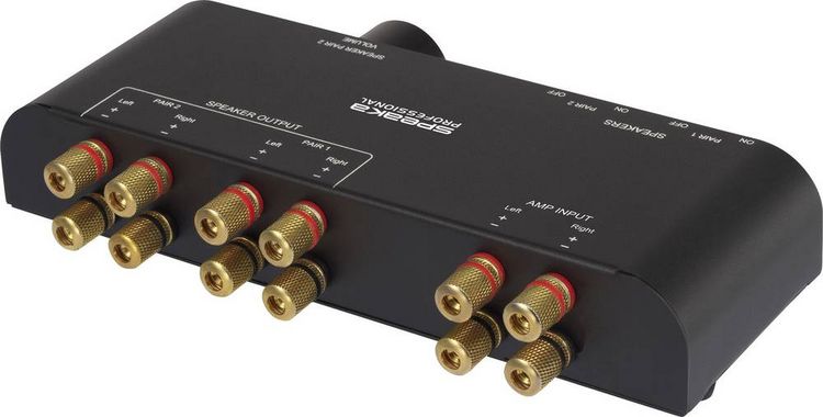 Produktbild: SpeaKa Professional 2 Port Lautsprecher-Umschalter integrierter Lautst&auml;rkeregler Schwarz