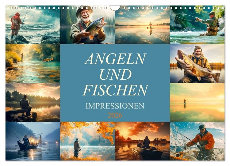 Produktbild: Angeln und Fischen Impressionen (Wandkalender 2026 DIN A3 quer), CALVENDO Monatskalender