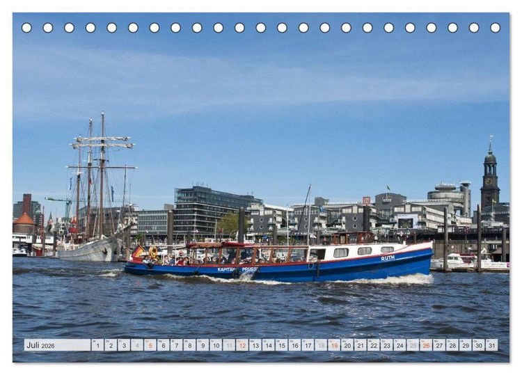 Produktbild: Hansestadt Hamburg (Tischkalender 2026 DIN A5 quer), CALVENDO Monatskalender
