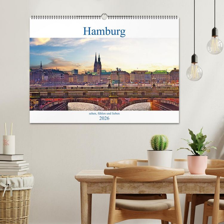 Produktbild: Hamburg sehen, f&uuml;hlen und lieben (Wandkalender 2026 DIN A2 quer), CALVENDO Monatskalender