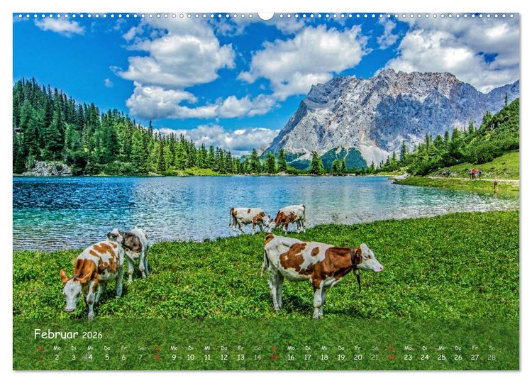 Produktbild: Naturparadies Zugspitzarena (hochwertiger Premium Wandkalender 2026 DIN A2 quer), Kunstdruck in Hochglanz