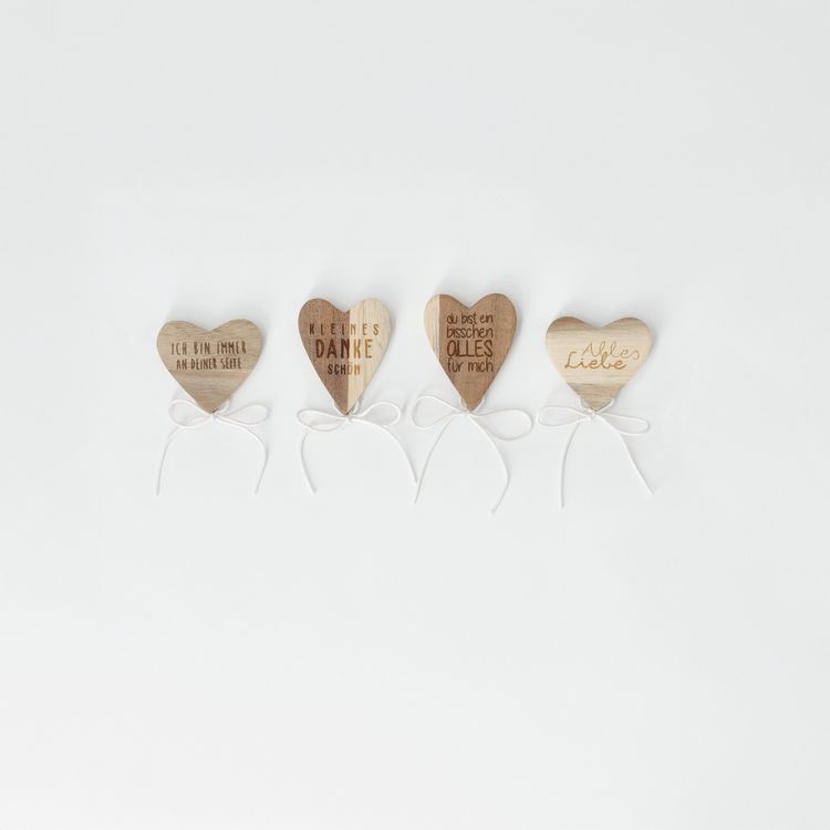 Produktbild: Holzherzen in 4 verschiedenen Designs