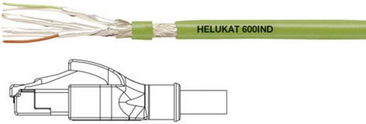 Produktbild: HELU 806623 RJ45 Patchkabel CAT 6a S/FTP 10.00 m Gr&uuml;n PUR-Mantel, Geflechtschirm, Folienschirm, flexibler Innenleiter 1 St.
