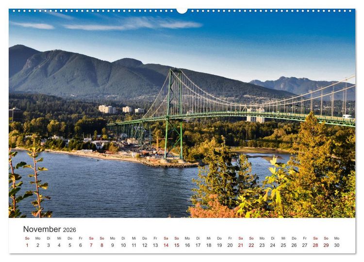 Produktbild: Vancouver - Eine wundersch&ouml;ne Stadt an der Westk&uuml;ste Kanadas. (Wandkalender 2026 DIN A2 quer), CALVENDO Monatskalender