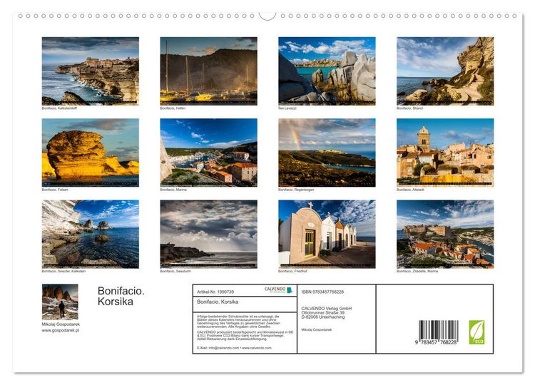 Produktbild: Bonifacio. Korsika (hochwertiger Premium Wandkalender 2026 DIN A2 quer), Kunstdruck in Hochglanz