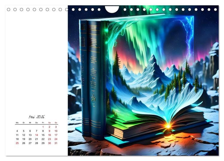 Produktbild: Fantastische surreale B&uuml;cherwelten (Wandkalender 2026 DIN A4 quer), CALVENDO Monatskalender