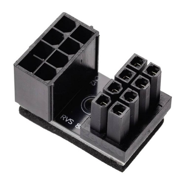 Produktbild: InLine Strom Adapter [1x ATX-Stecker 8pol. (4+4) - 1x ATX-Buchse 8pol. (4+4)] Schwarz