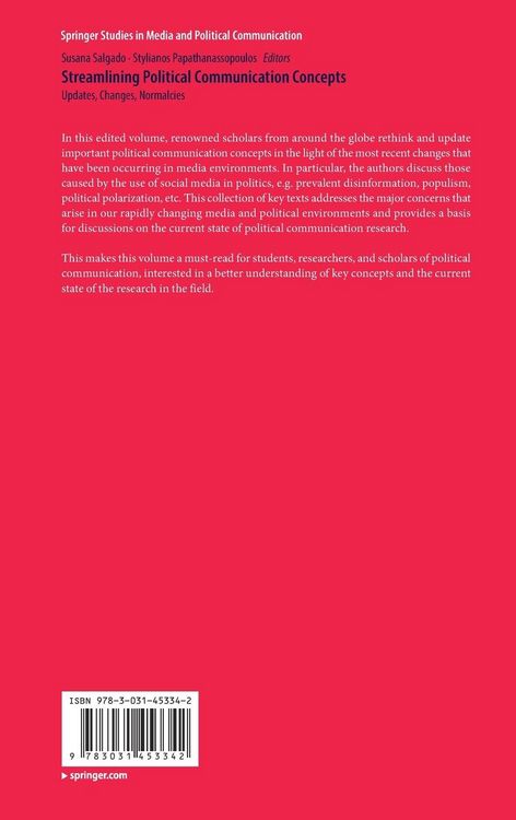 Produktbild: Streamlining Political Communication Concepts