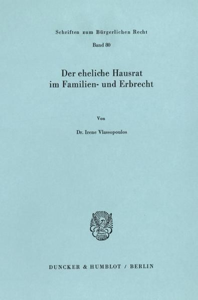 Produktbild: Der eheliche Hausrat im Familien- und Erbrecht.