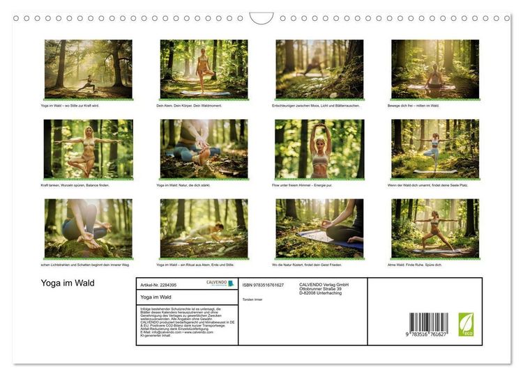 Produktbild: Yoga im Wald (Wandkalender 2027 DIN A3 quer), CALVENDO Monatskalender