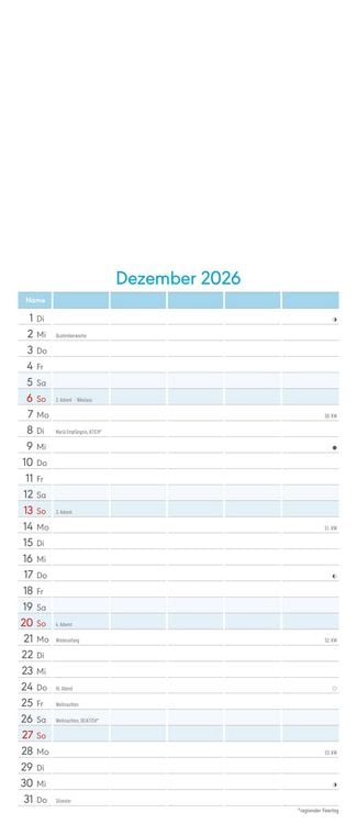 Produktbild: Kreativ-Kalender Familienplaner 2026 - 5 Spalten - 19,5x45 cmFoto, Malen, Basteln - datiert - Kreativkalender - Foto-Kalender - Familienkalender - Wan