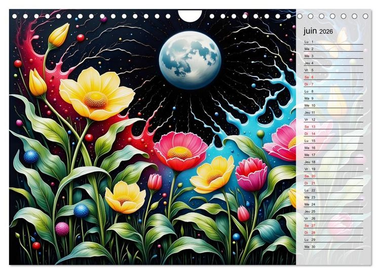 Produktbild: Fleurs de la nuit (Calendrier mural 2026 DIN A4 vertical), CALVENDO calendrier mensuel
