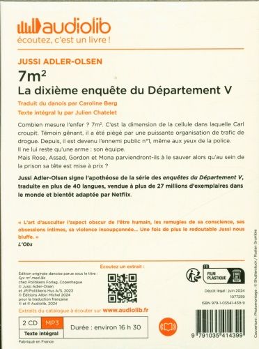 Produktbild: Les enqu&ecirc;tes du d&eacute;partement V. Tome 10: 7m2