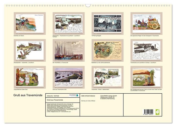 Produktbild: Gru&szlig; aus Travem&uuml;nde (Wandkalender 2026 DIN A2 quer), CALVENDO Monatskalender
