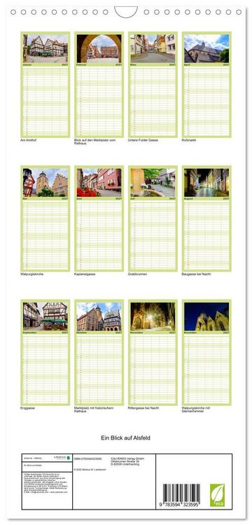Produktbild: Familienplaner 2027 - Ein Blick auf Alsfeld mit 5 Spalten (Wandkalender, 21 x 45 cm) CALVENDO