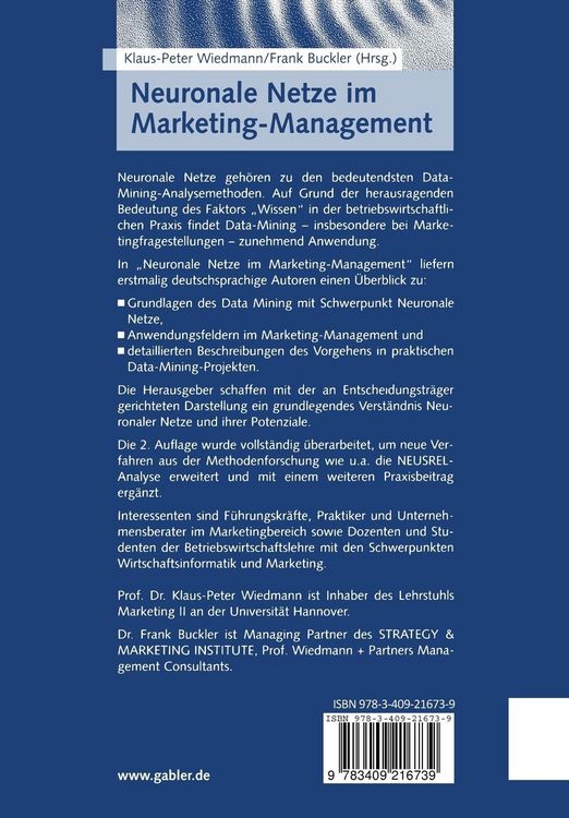 Produktbild: Neuronale Netze im Marketing-Management