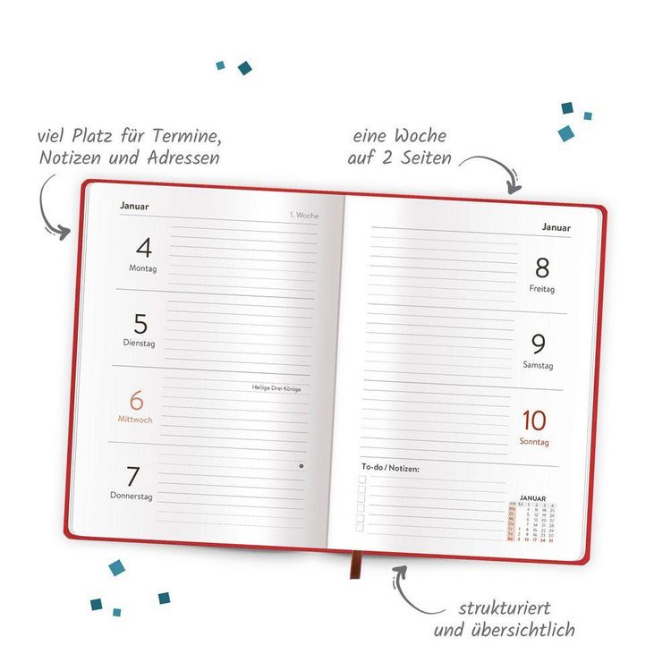 Produktbild: TR&Ouml;TSCH - Taschenkalender A6 Soft Touch Herzchen 2027