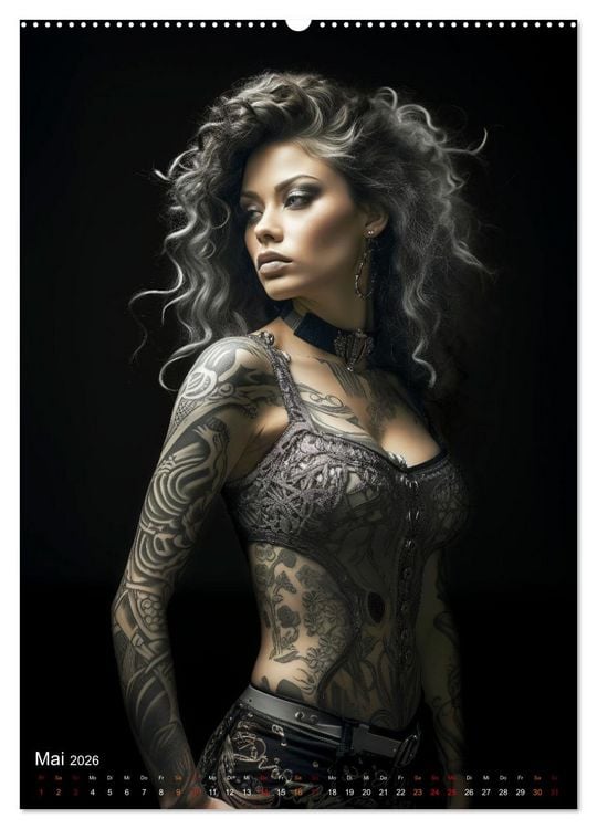 Produktbild: Tattoo Kunst auf der Haut (Wandkalender 2026 DIN A2 hoch), CALVENDO Monatskalender